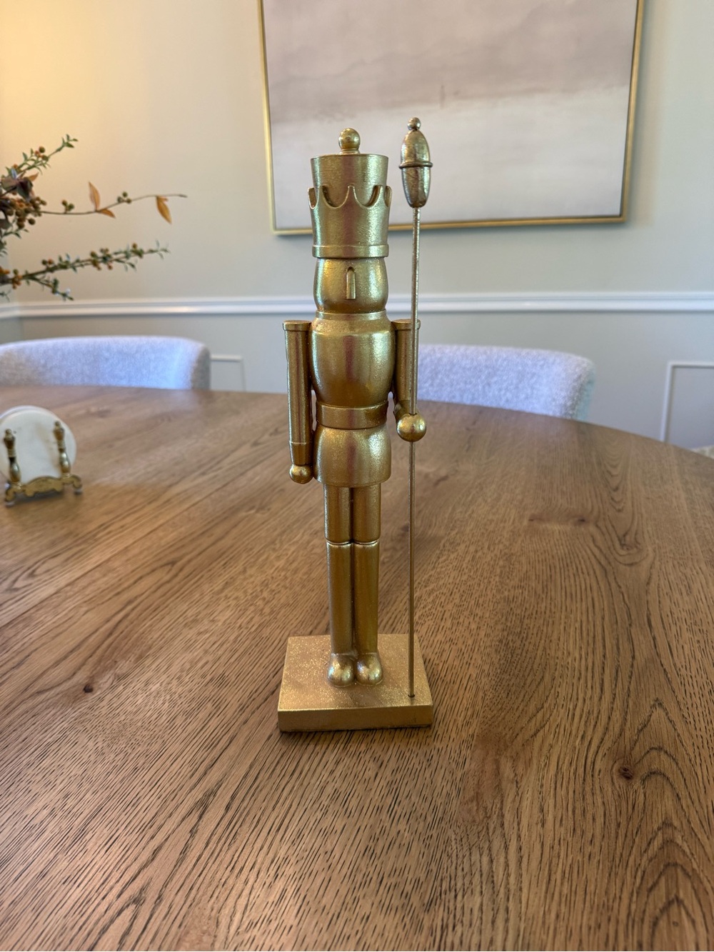 Gold Nutcracker Figurine Decorative Stand for Home Dining